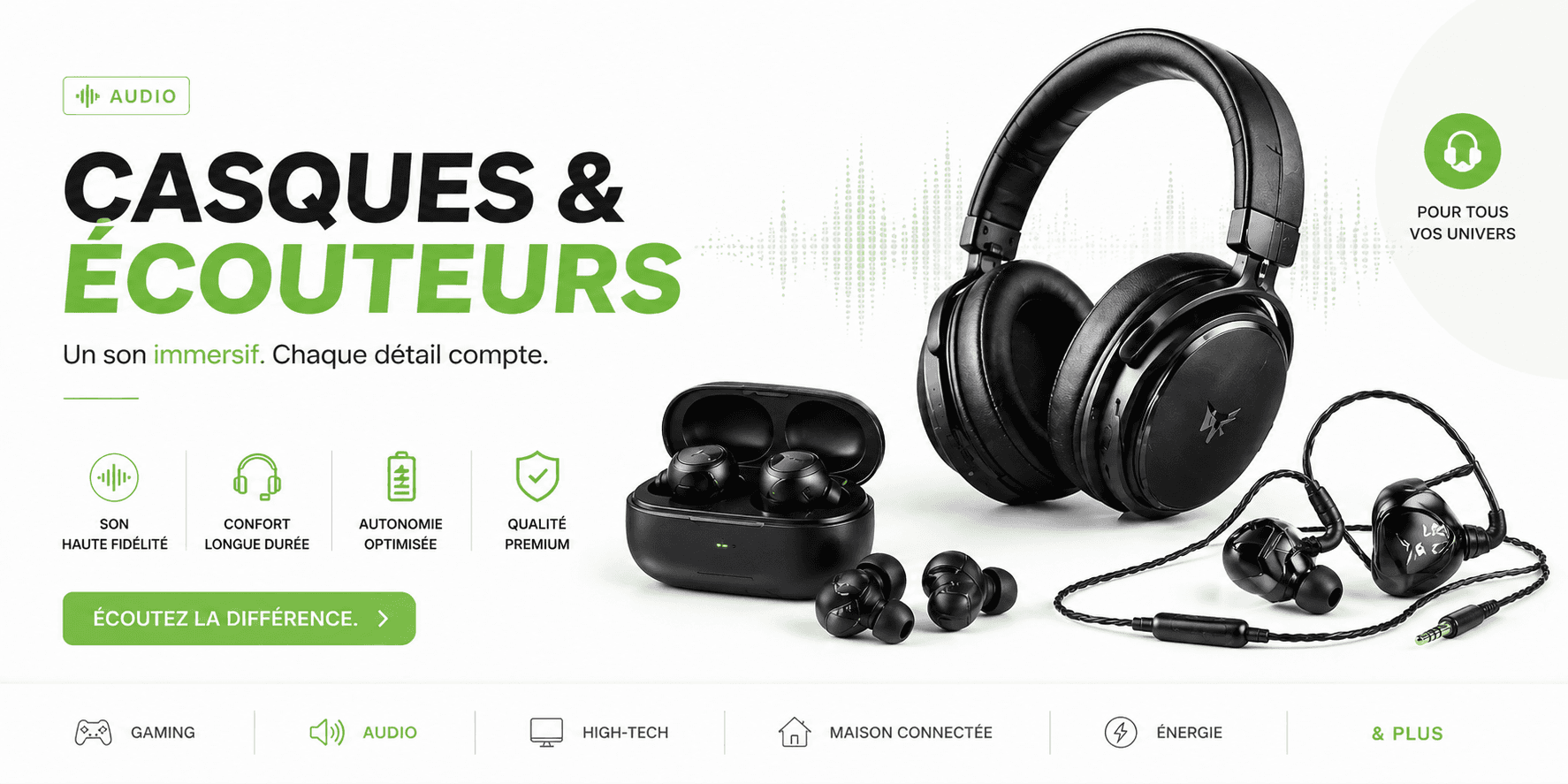 Audio — casques & écouteurs